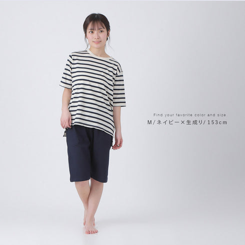 インド綿五分袖ゆったりTシャツ.|s11